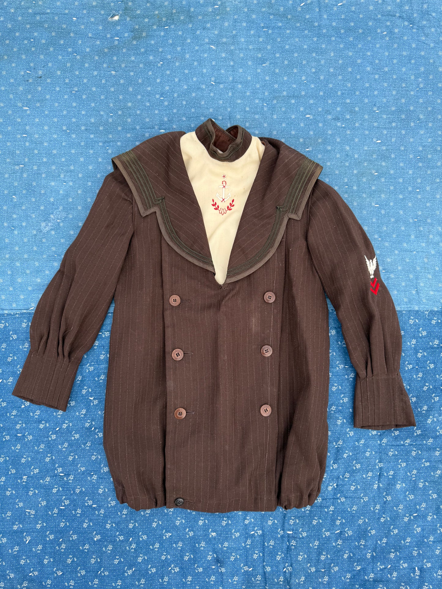 1920s brown wool nautical jacket