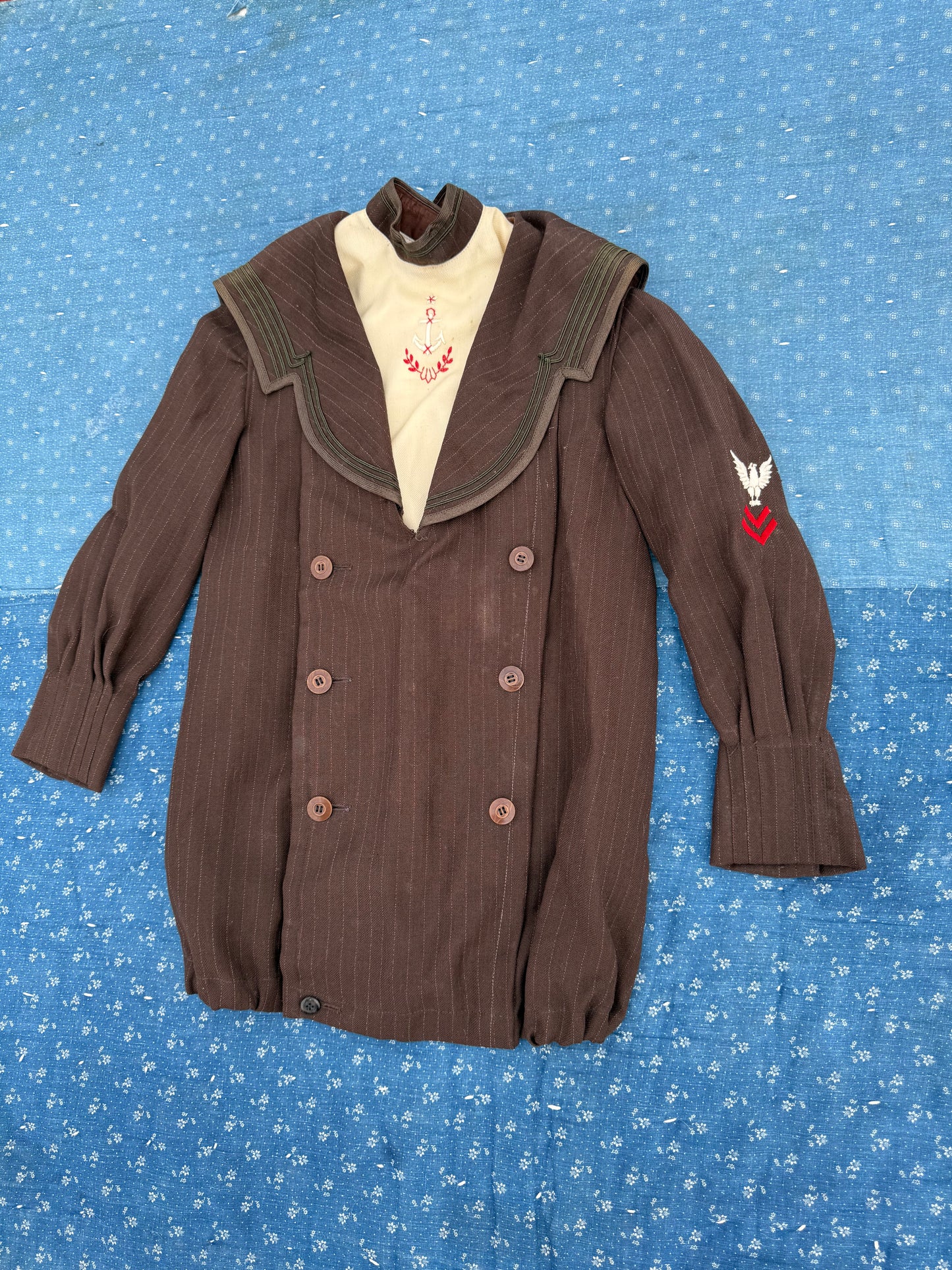 1920s brown wool nautical jacket