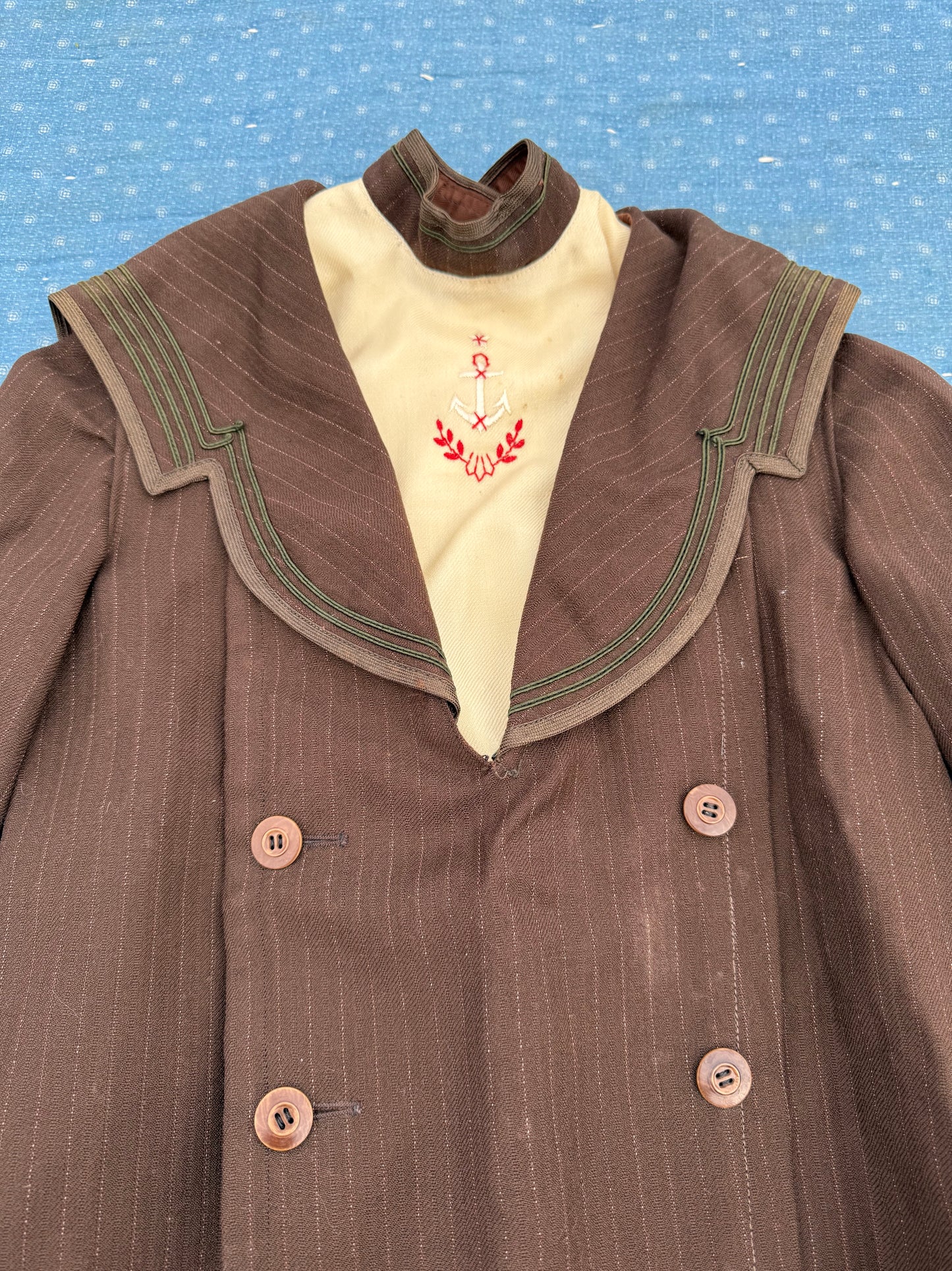 1920s brown wool nautical jacket