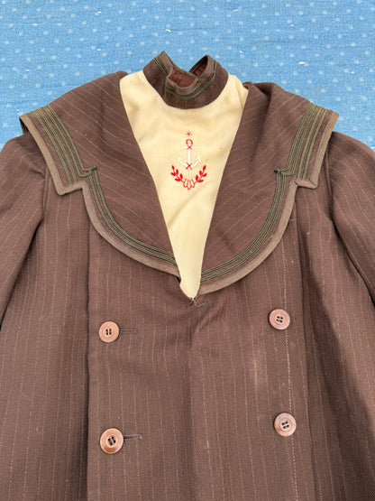 1920s brown wool nautical jacket