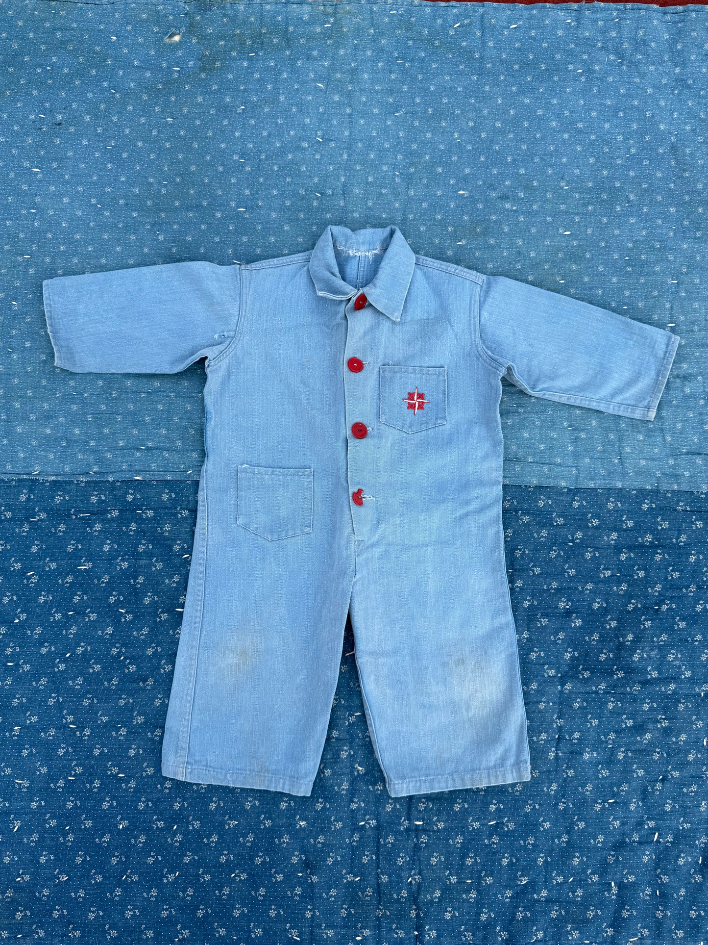 1950s denim nautical coveralls