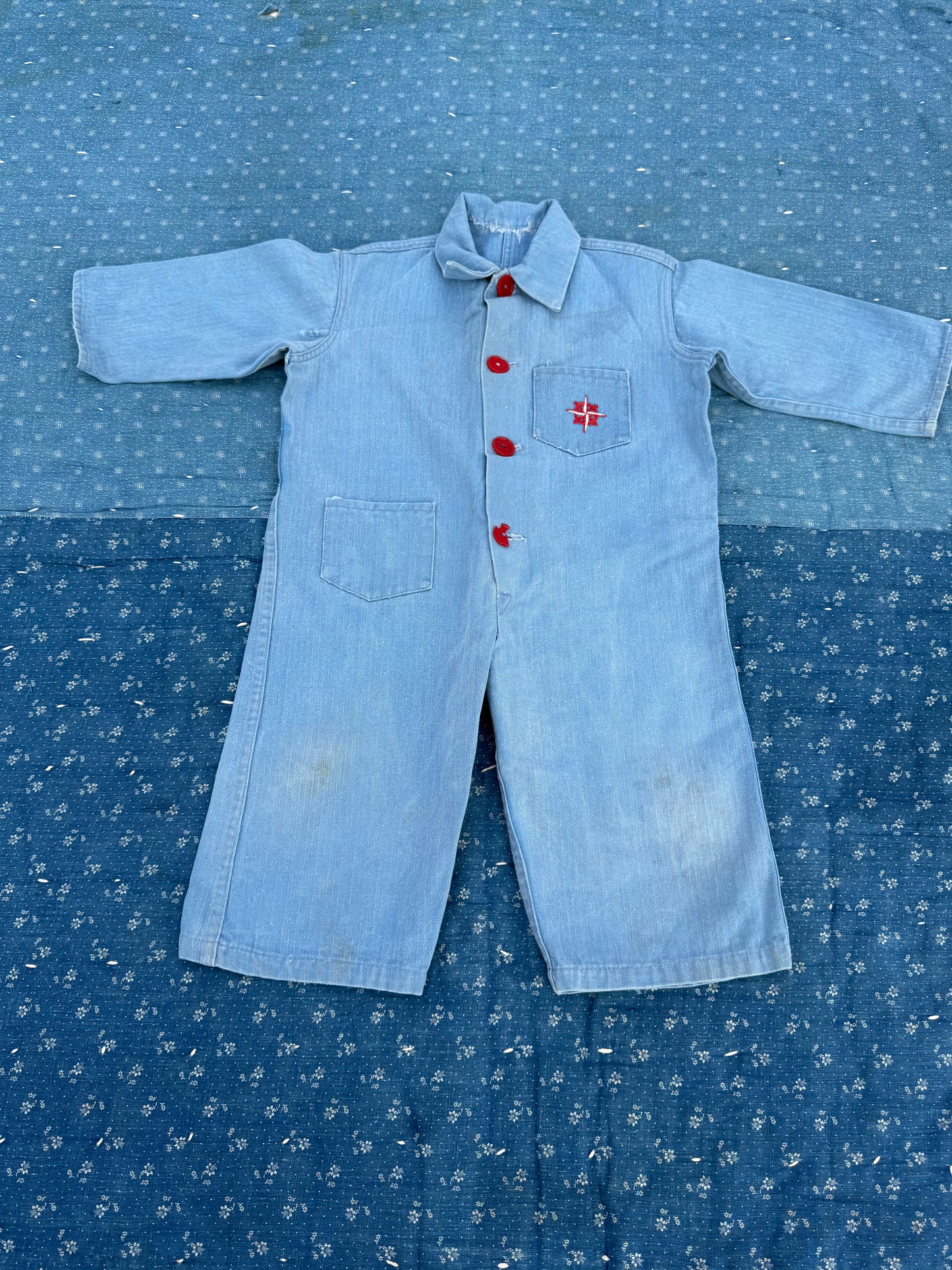 1950s denim nautical coveralls