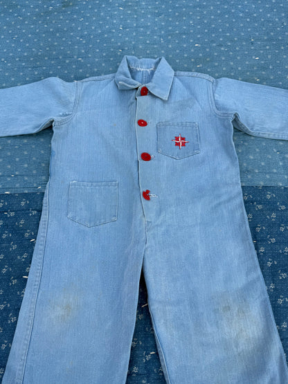 1950s denim nautical coveralls