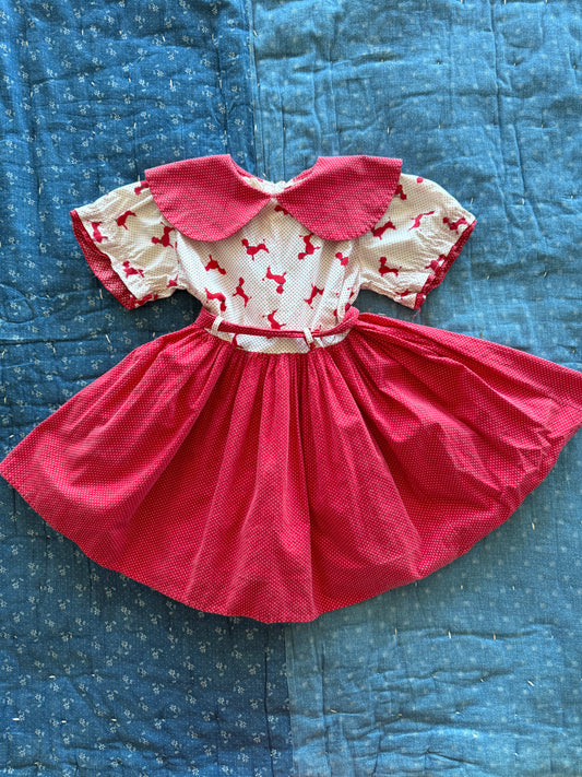 1950s poodle print dress