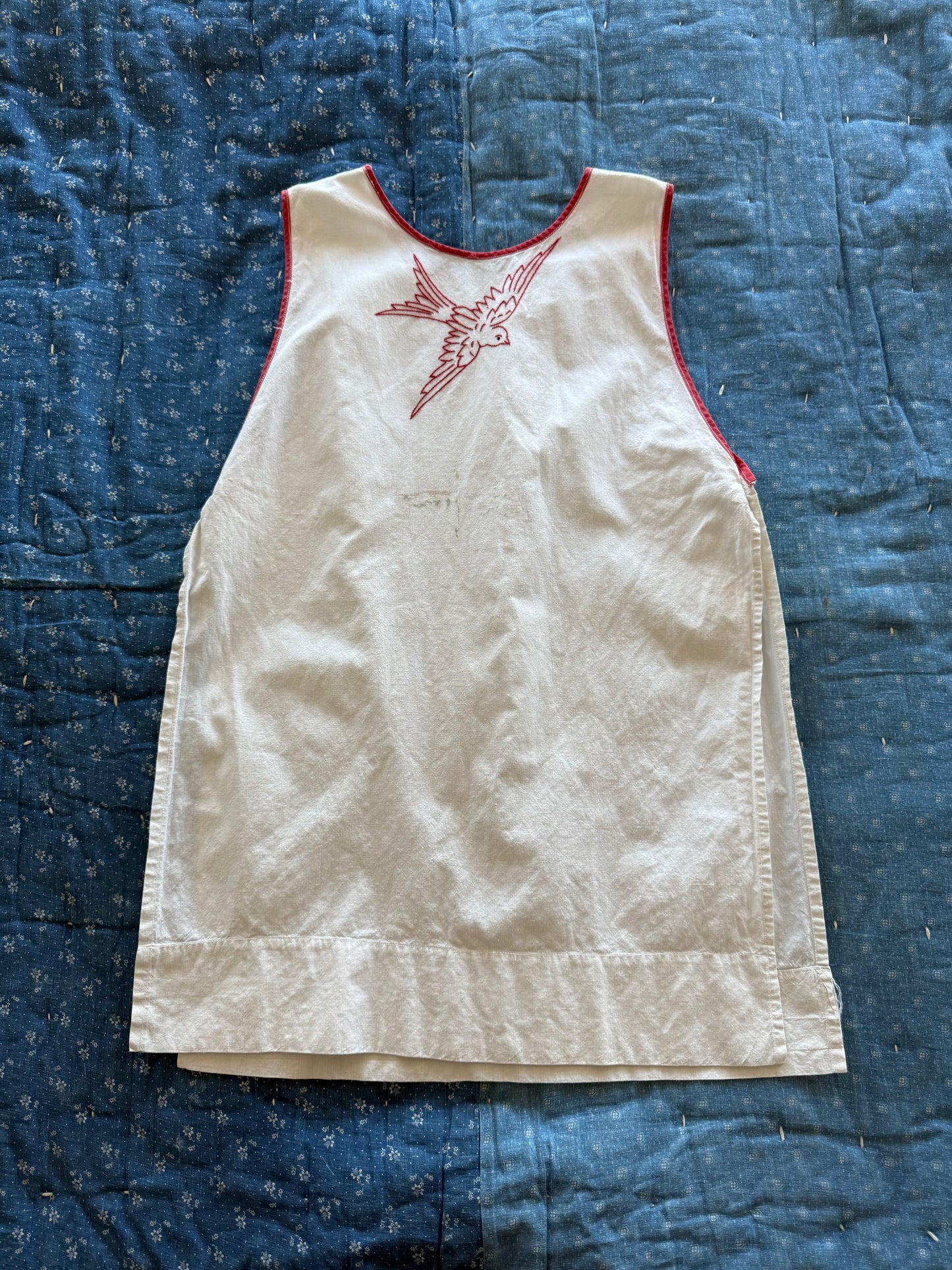 1930s redwork sparrow apron