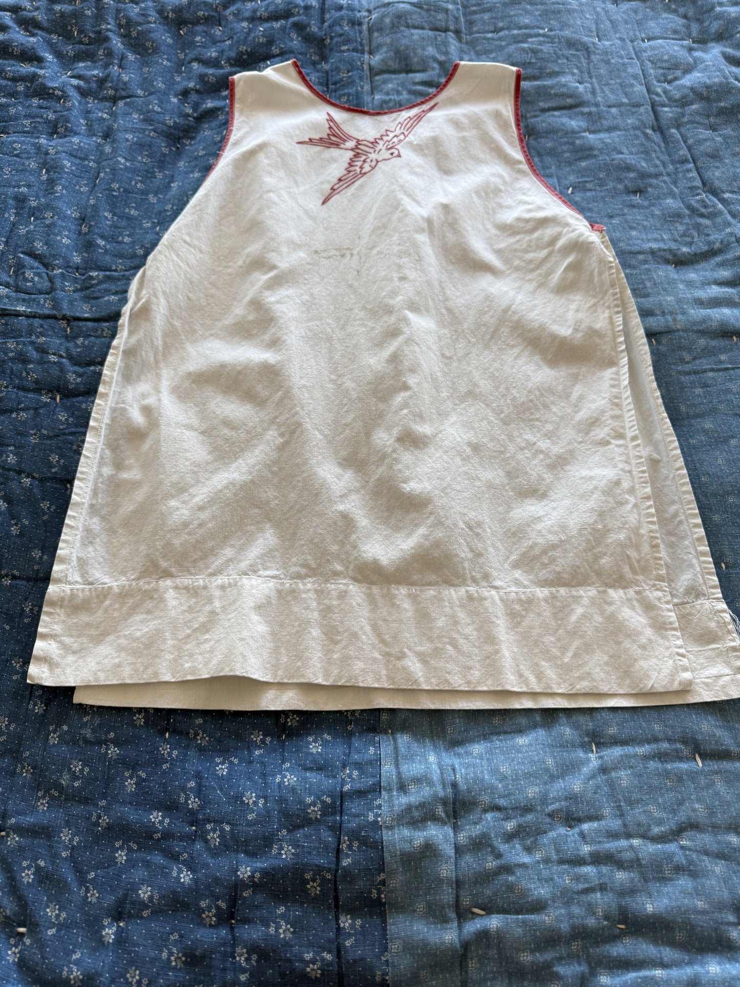 1930s redwork sparrow apron