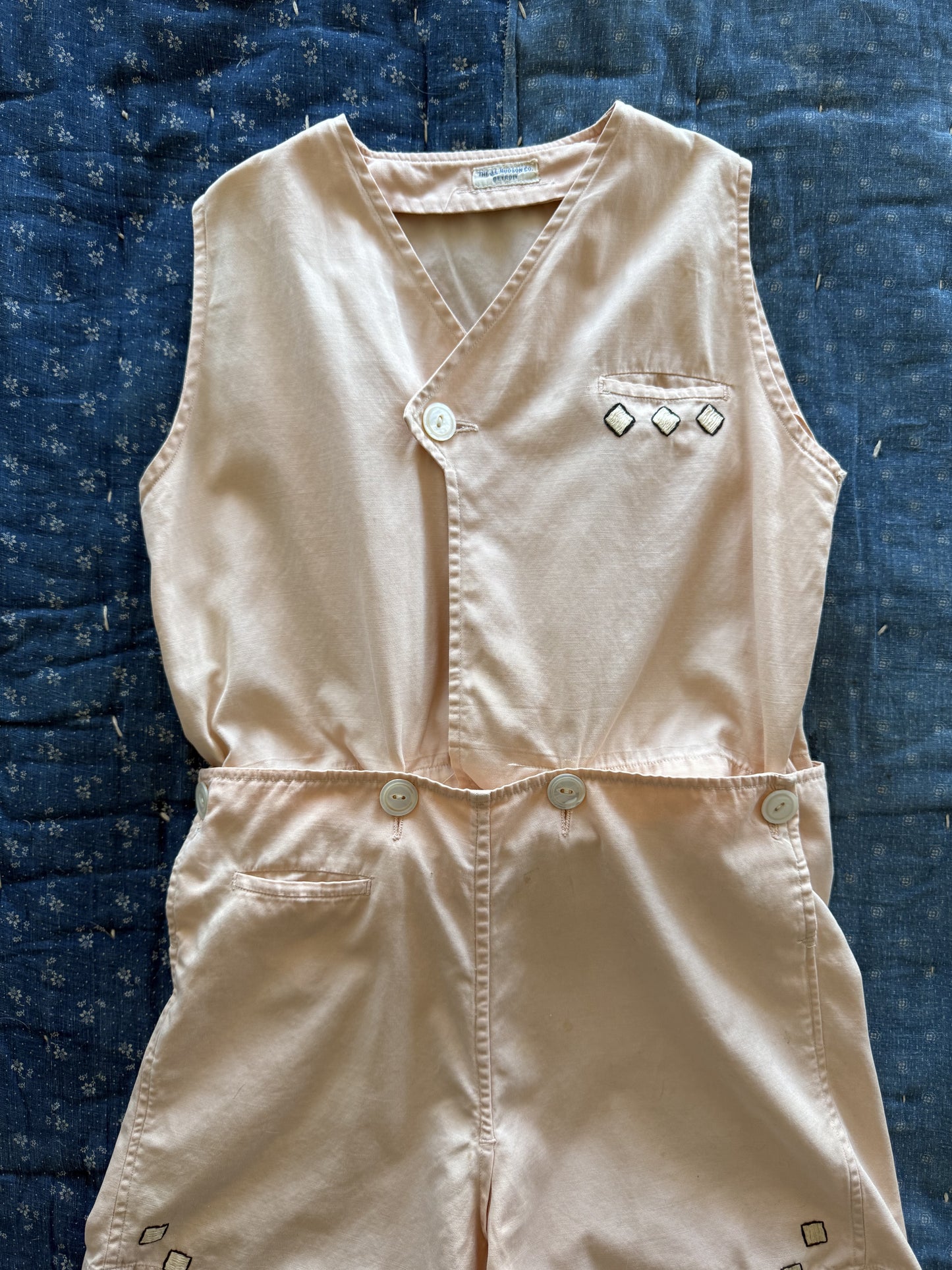 1940s pale pink playsuit