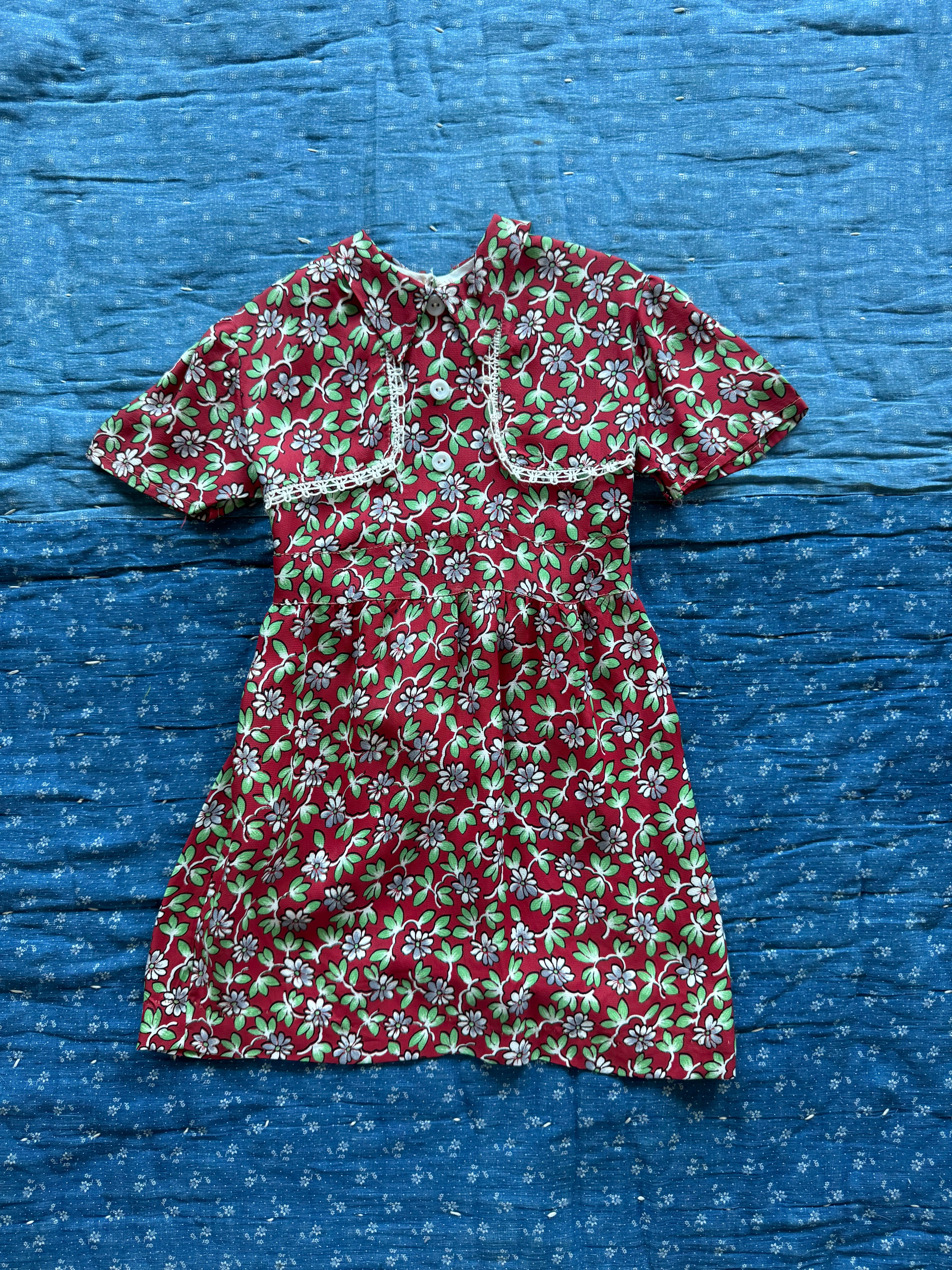 1940s floral rayon dress