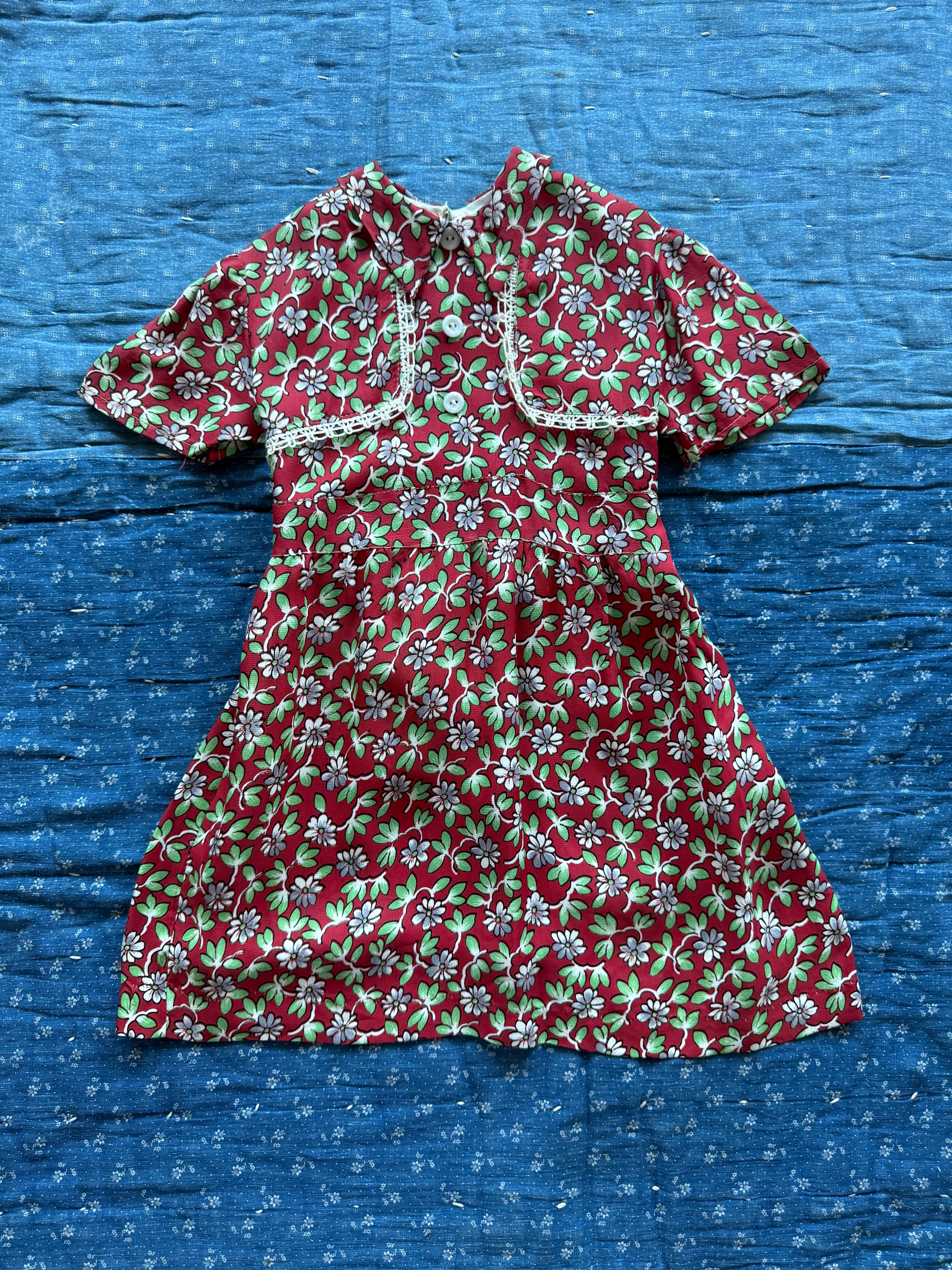 1940s floral rayon dress