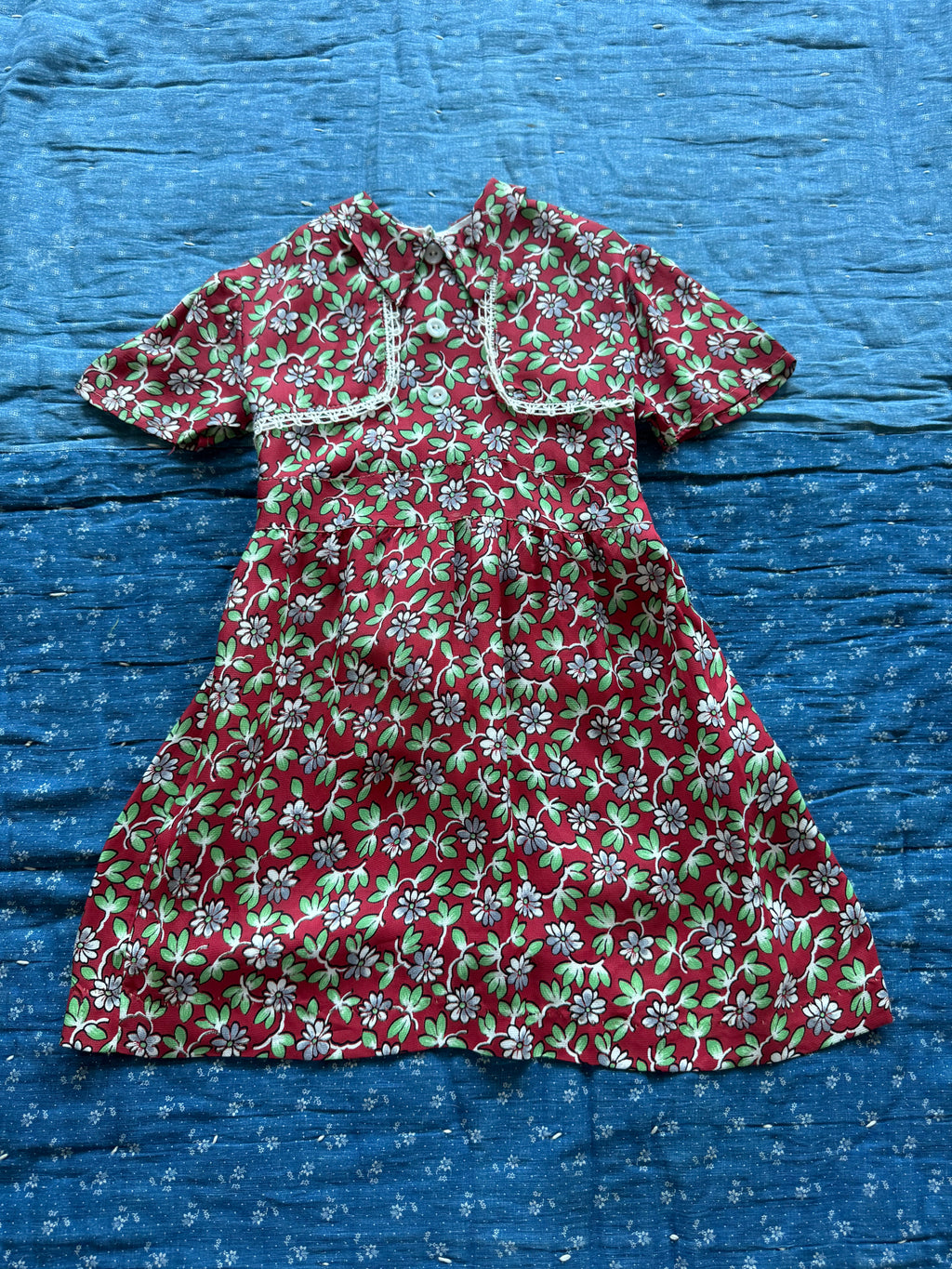 1940s floral rayon dress