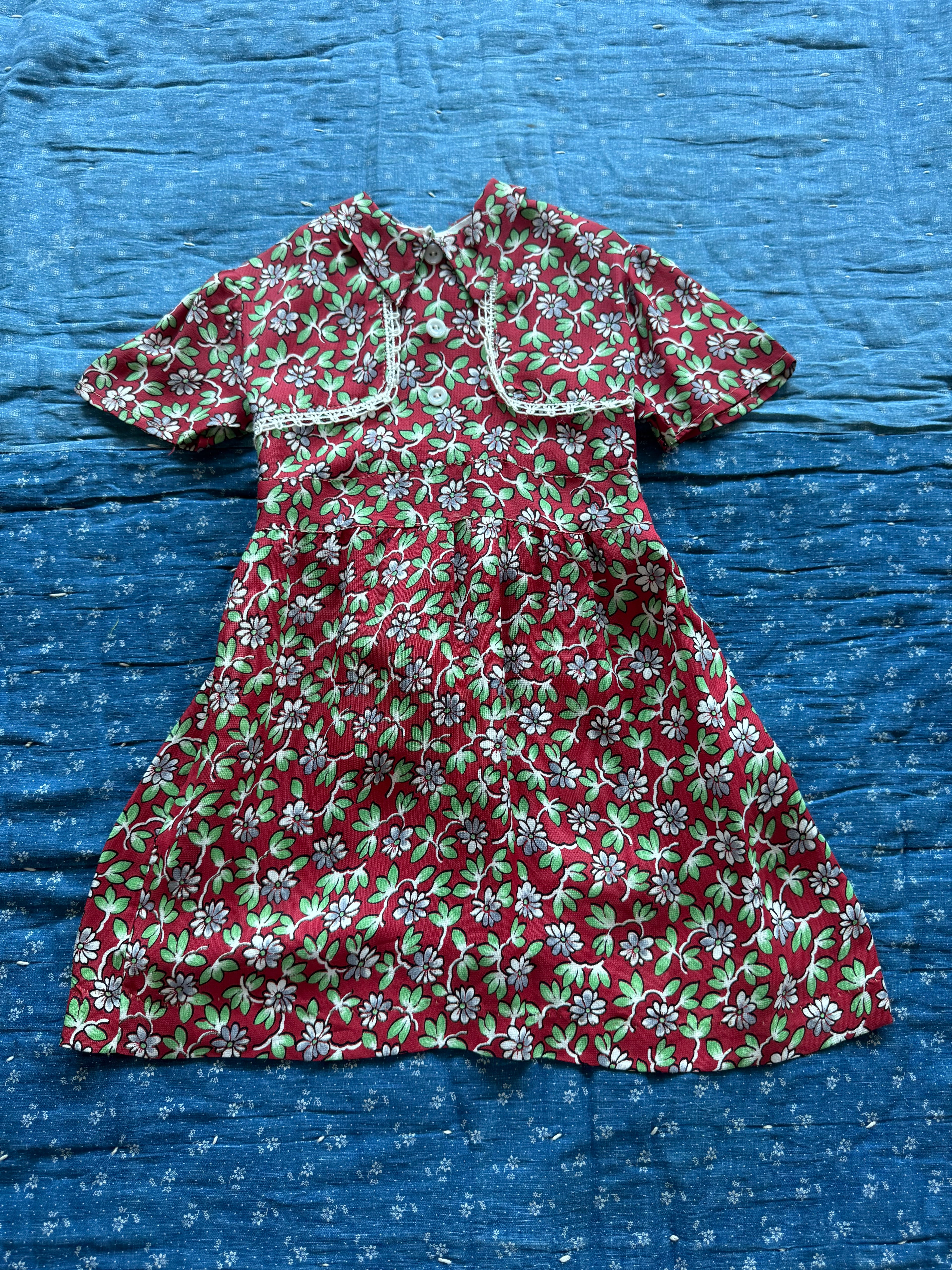 1940s floral rayon dress