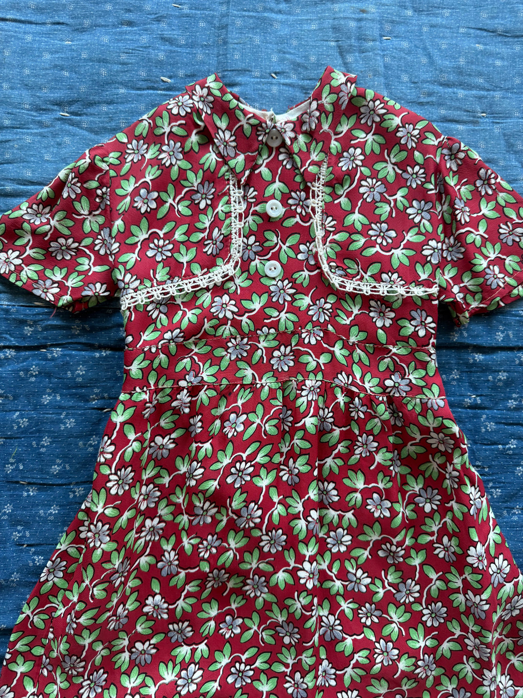 1940s floral rayon dress