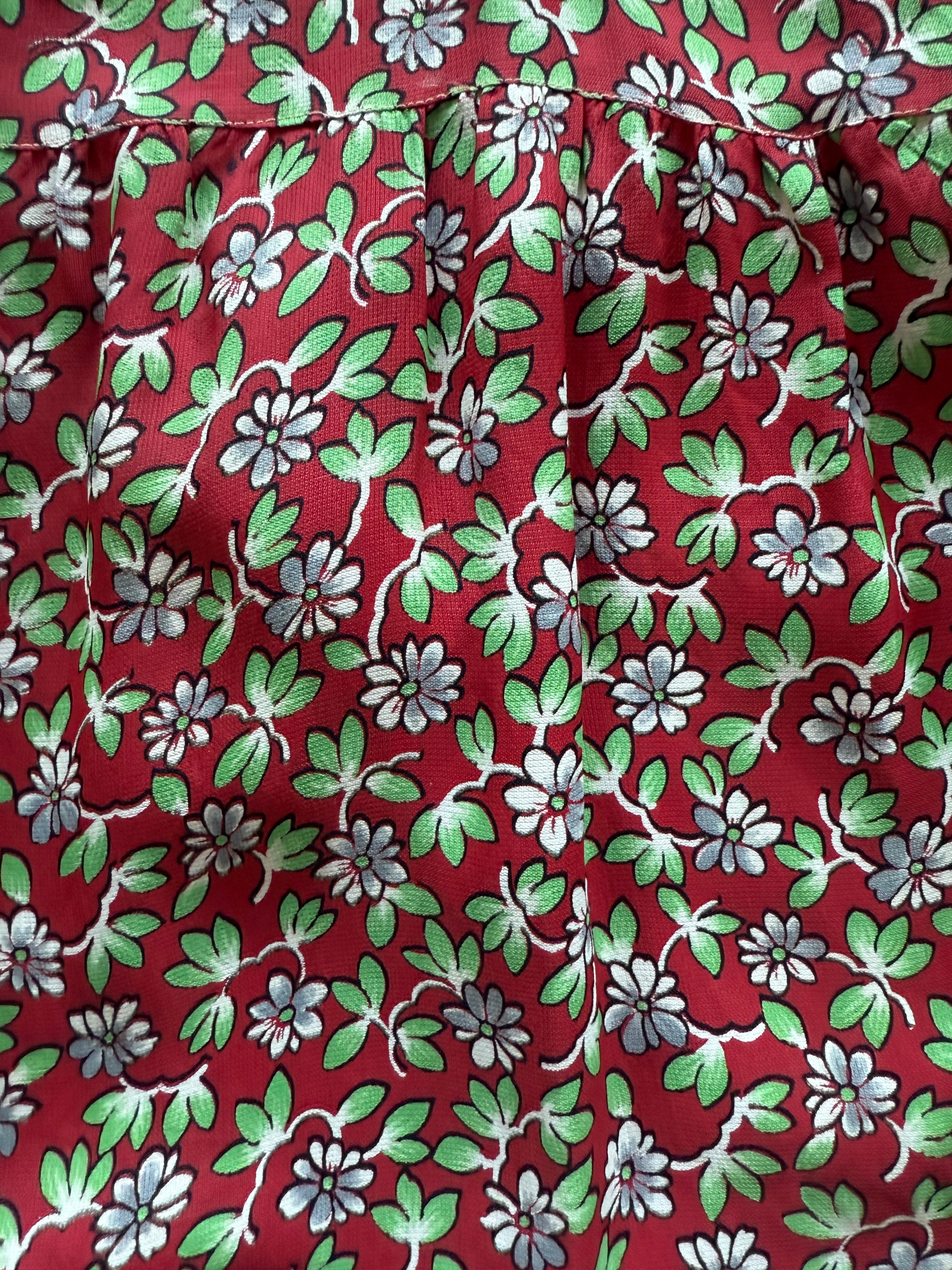 1940s floral rayon dress