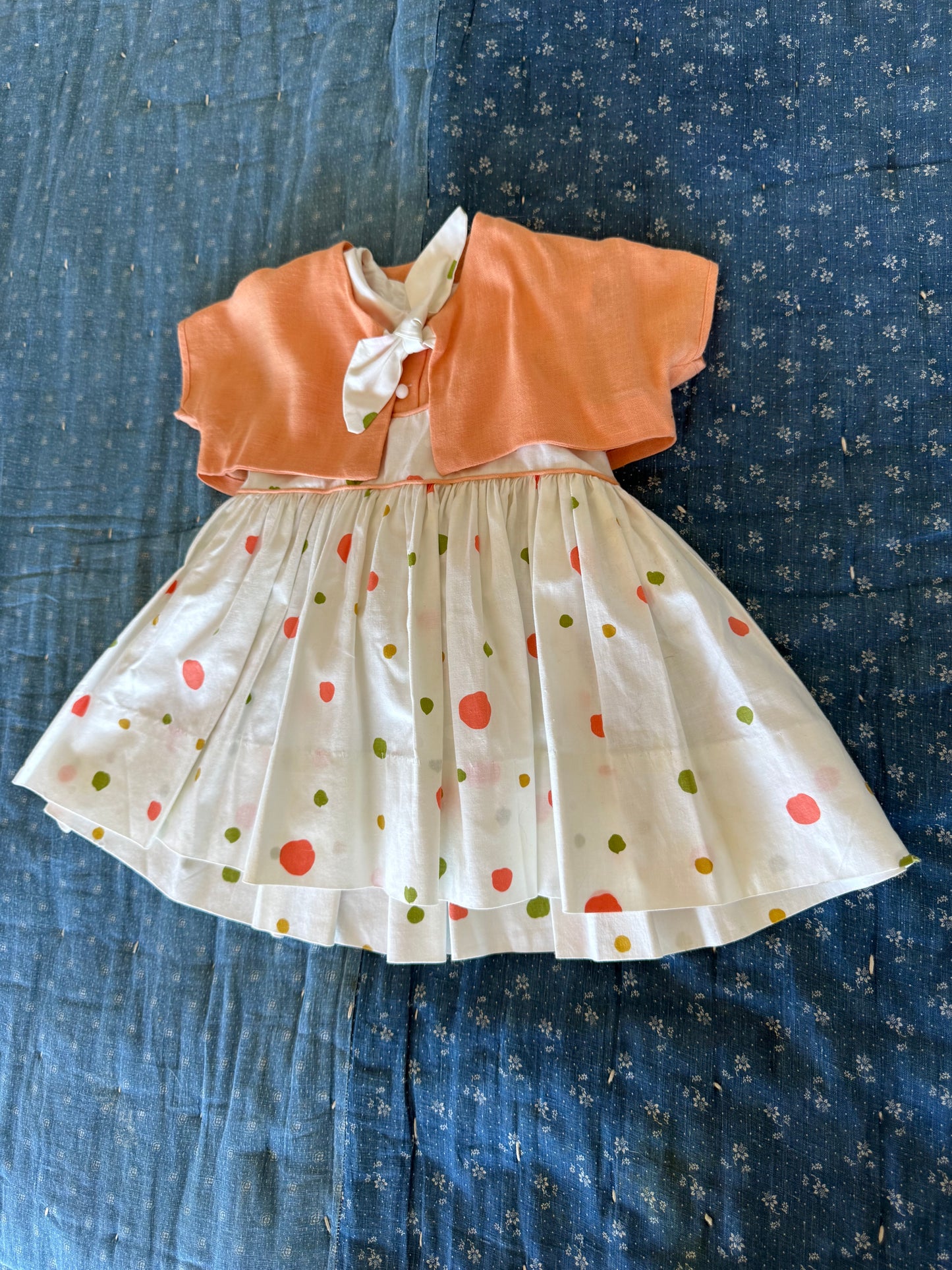 1950s polka dot dress set