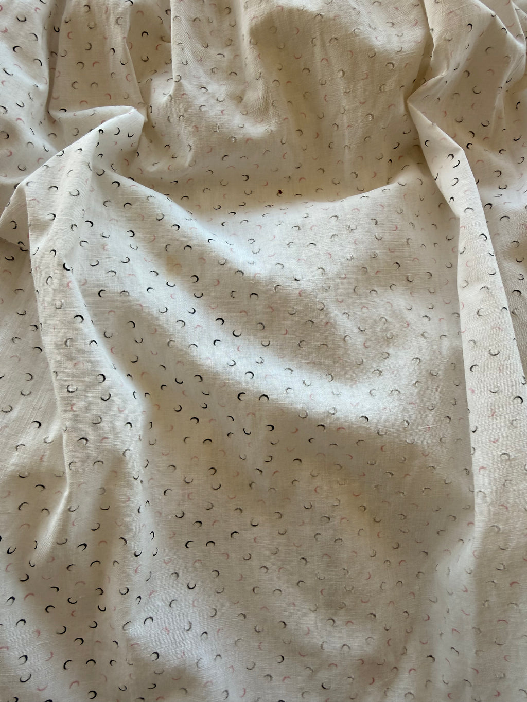 1900s crescent moon calico infant gown