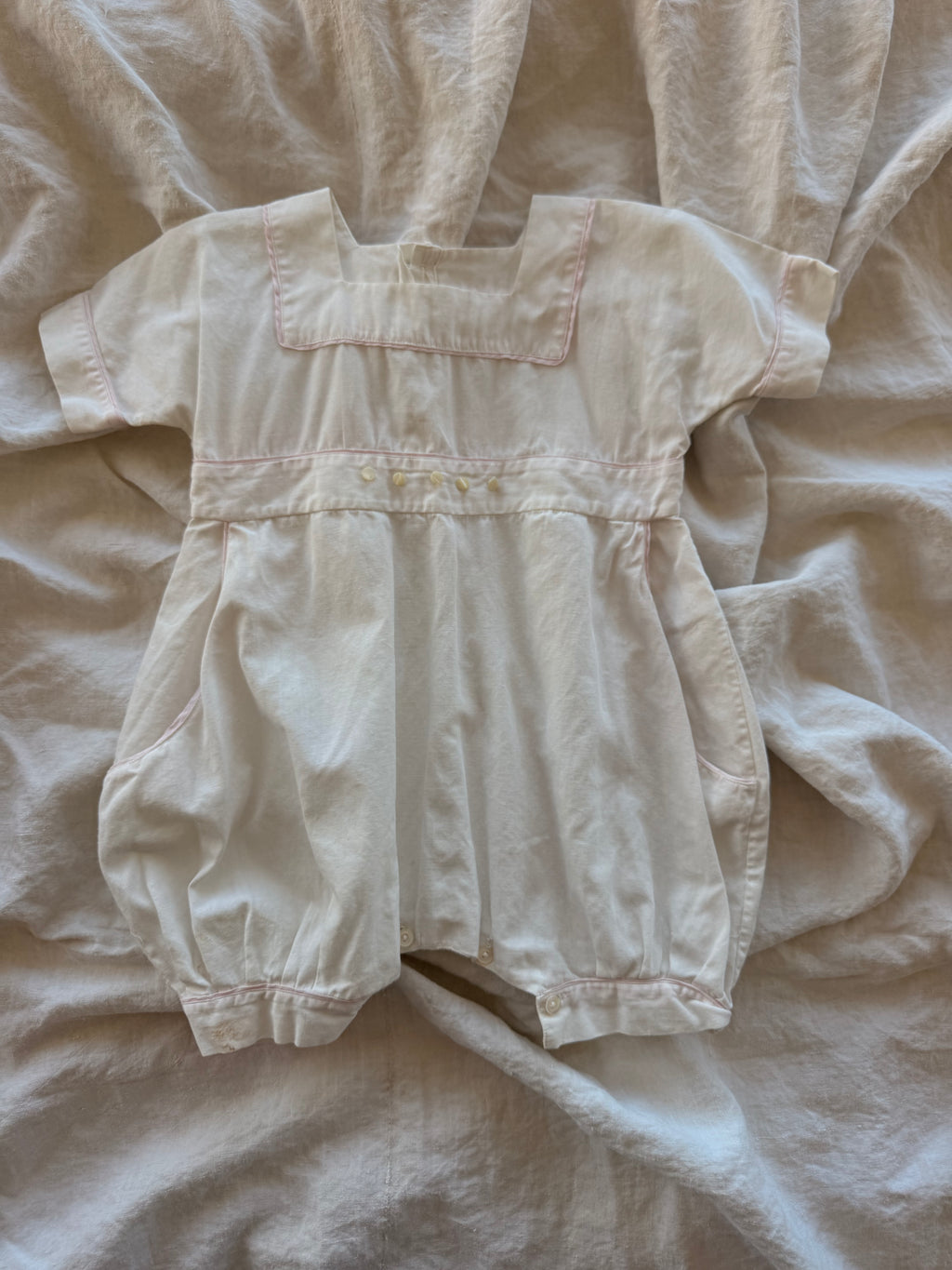 1930s white & pink romper