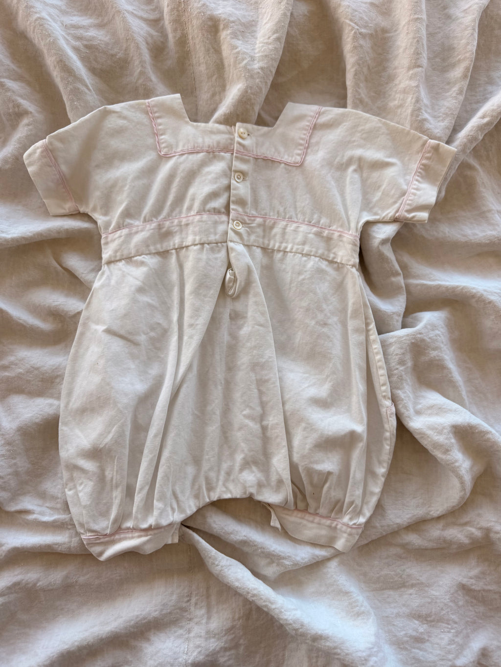 1930s white & pink romper