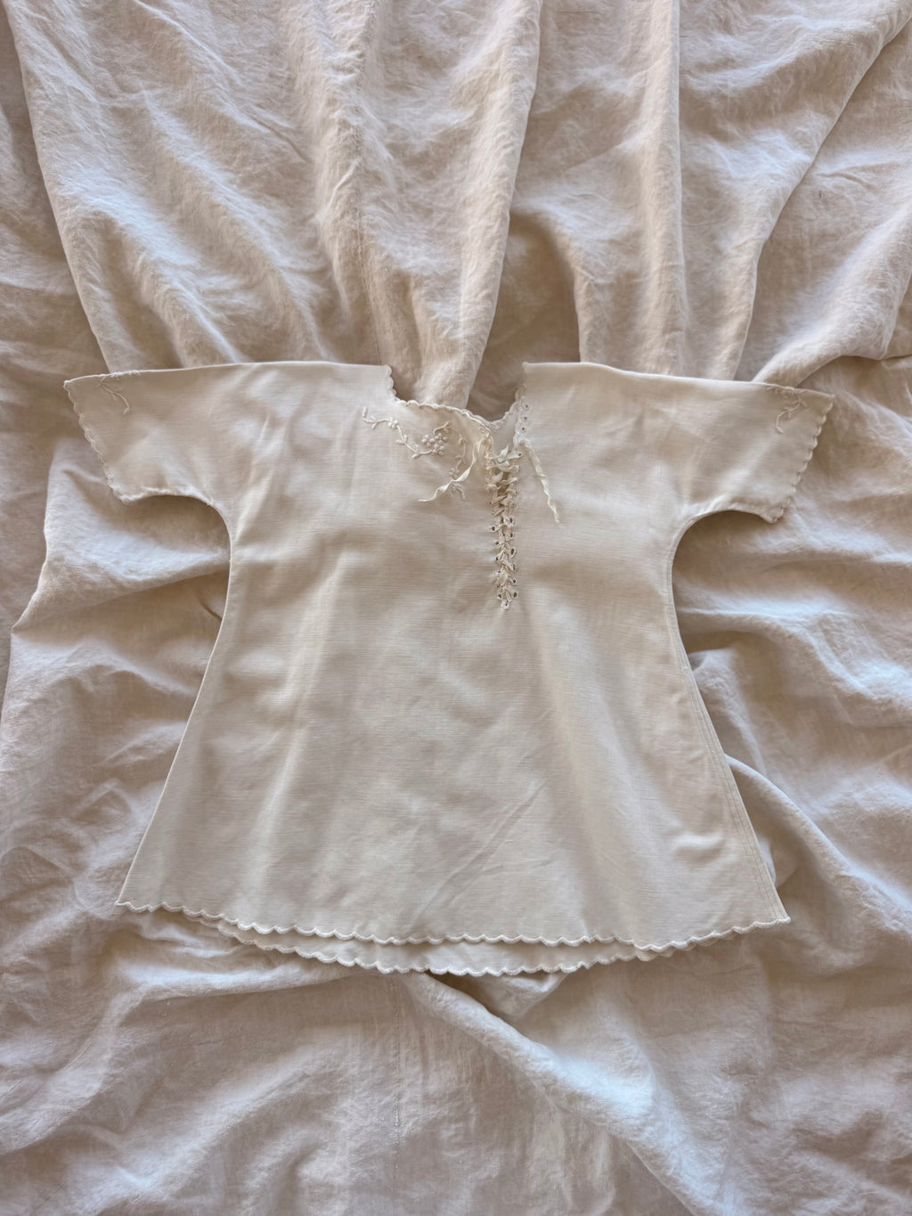 1900s asymmetrical laced dress