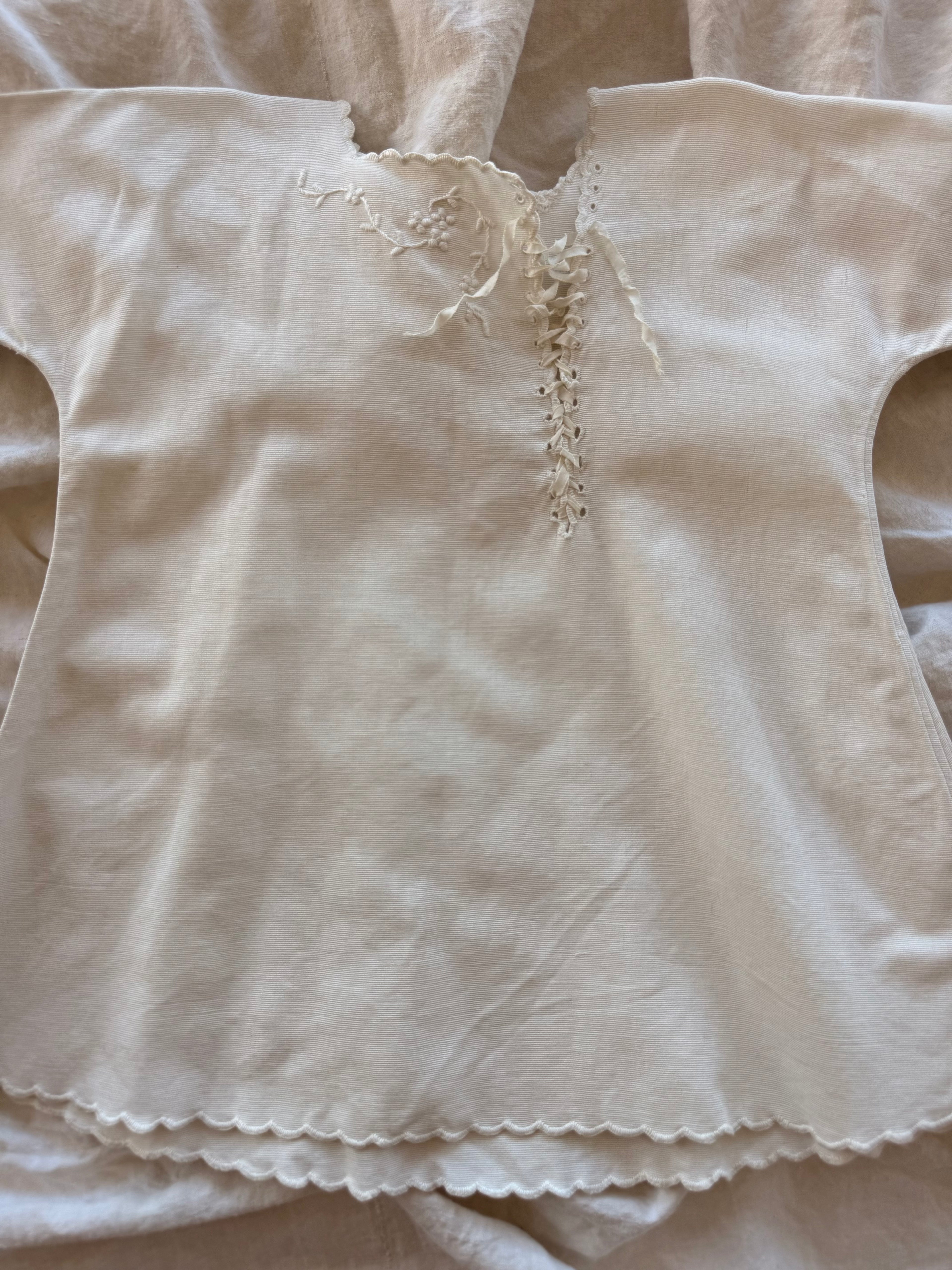 1900s asymmetrical laced dress