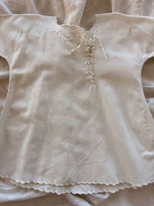 1900s asymmetrical laced dress