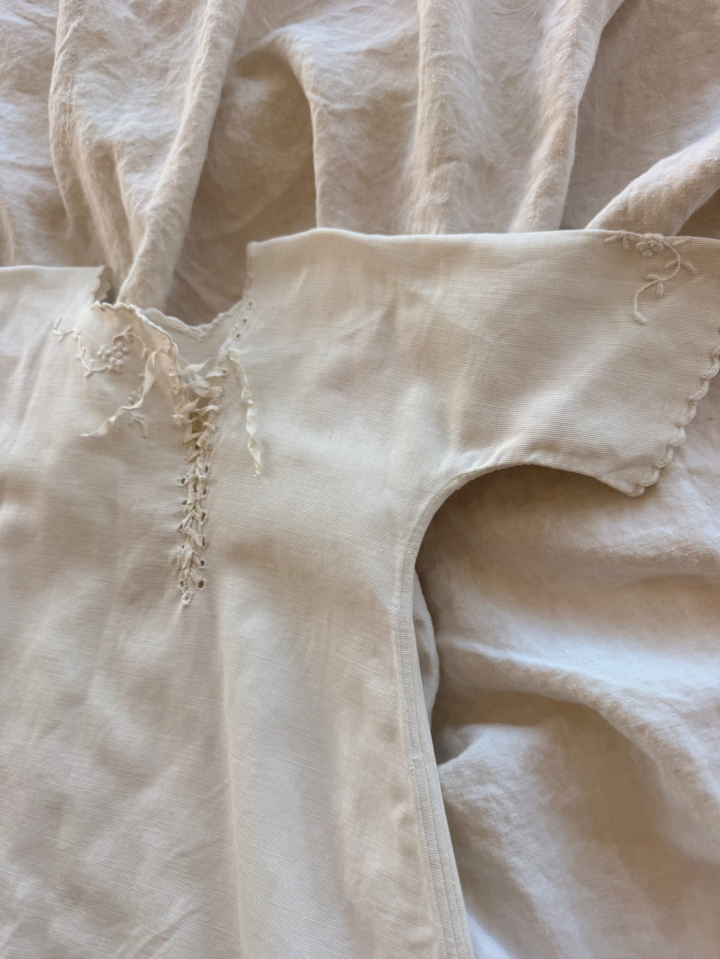 1900s asymmetrical laced dress