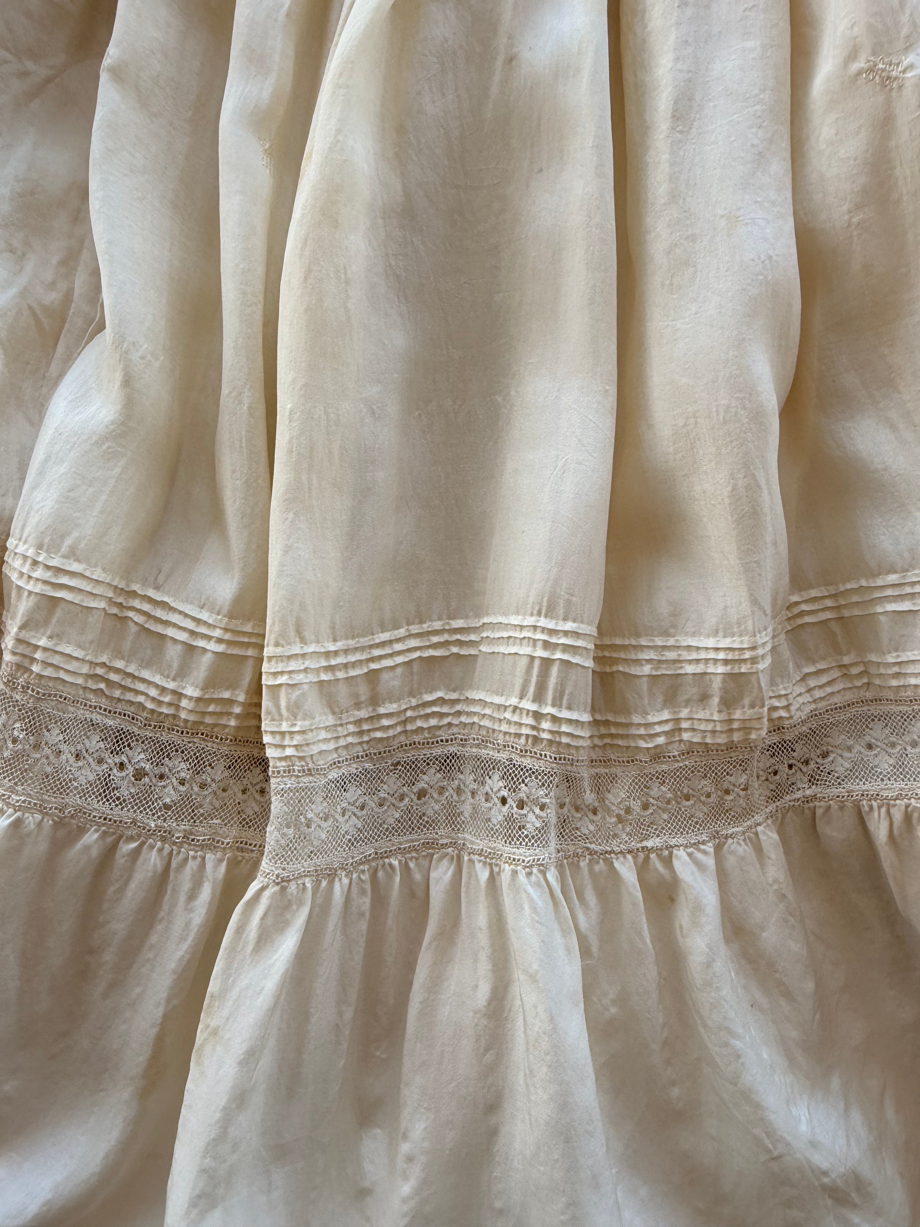 1900s cream silk & lace dress