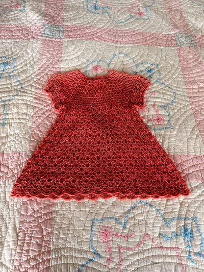 1940s crochet silk baby dress