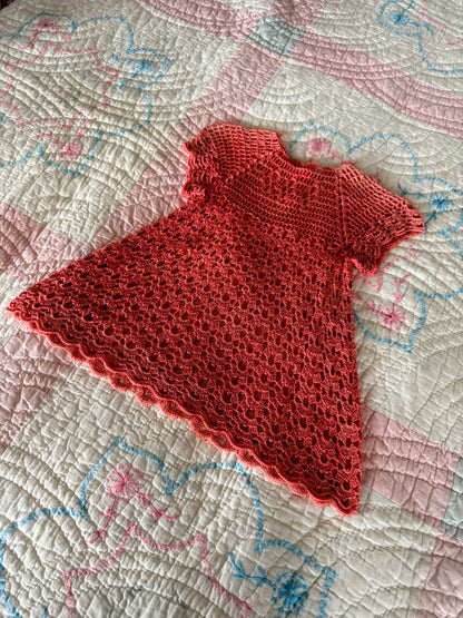 1940s crochet silk baby dress