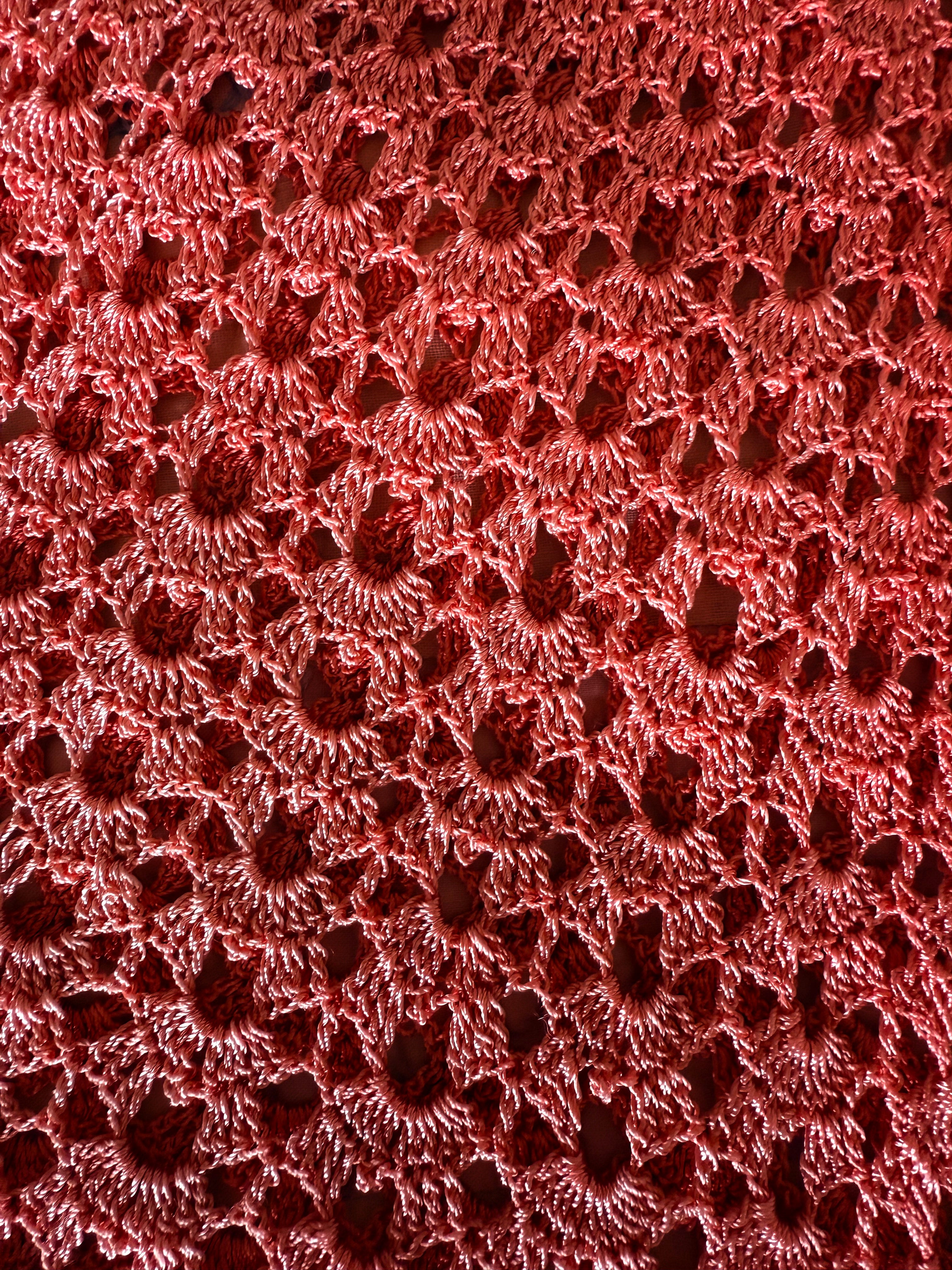 1940s crochet silk baby dress