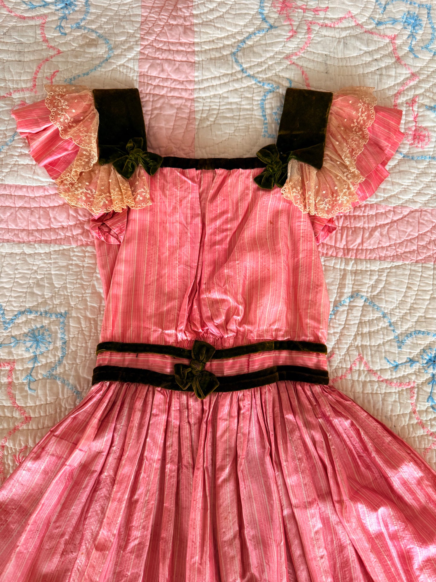 1900s candy striped dress