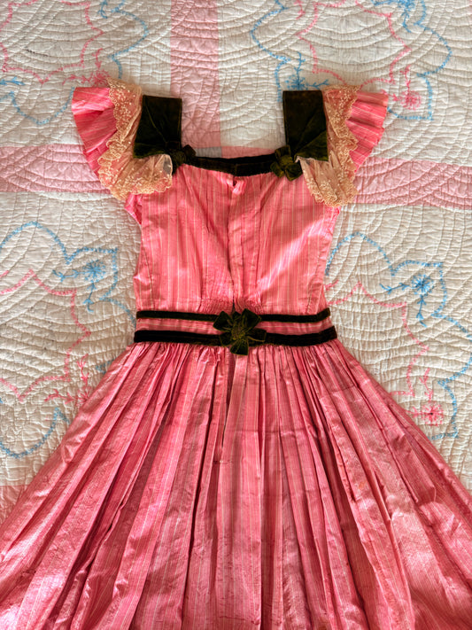 1900s candy striped dress