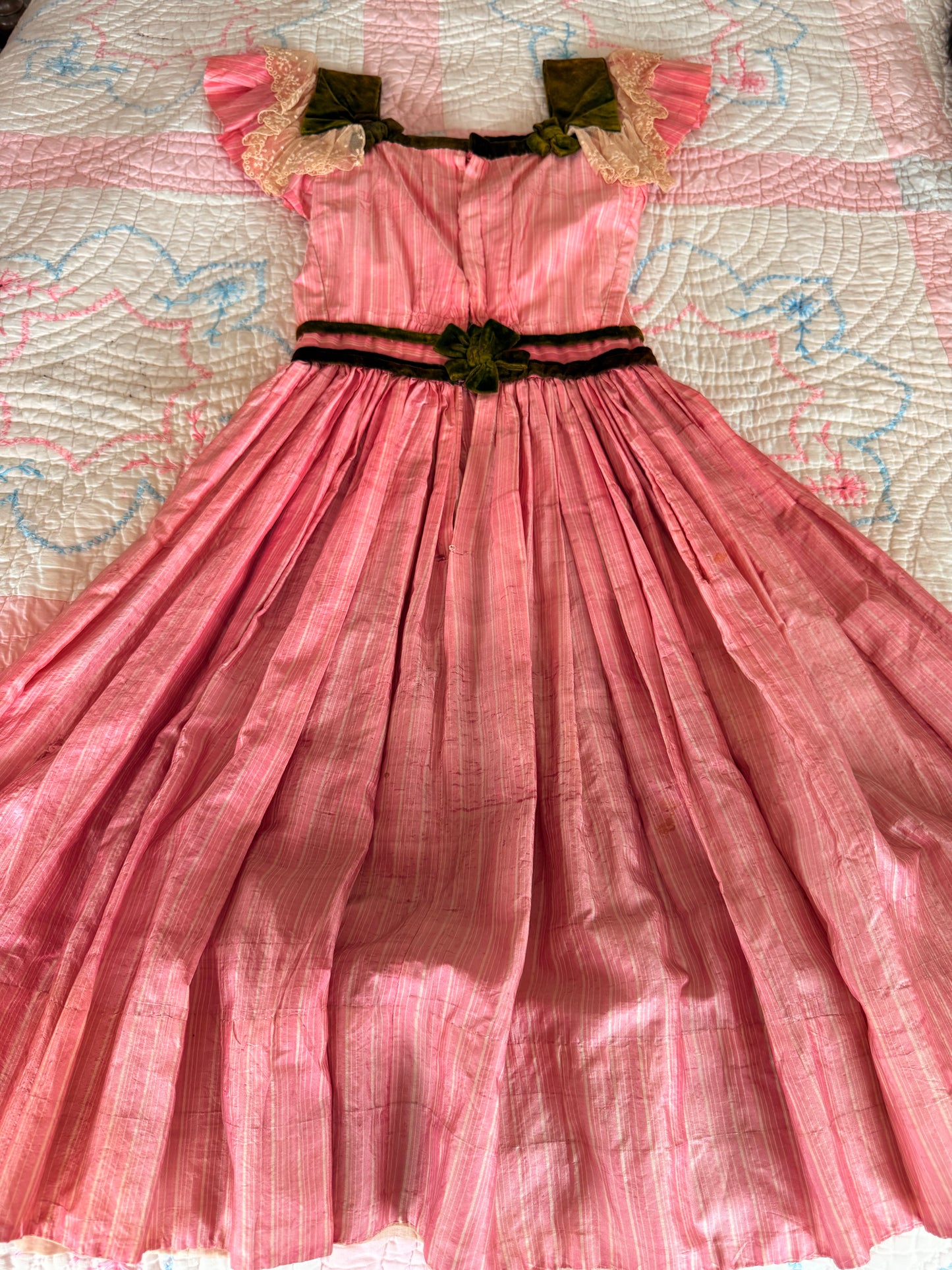 1900s candy striped dress