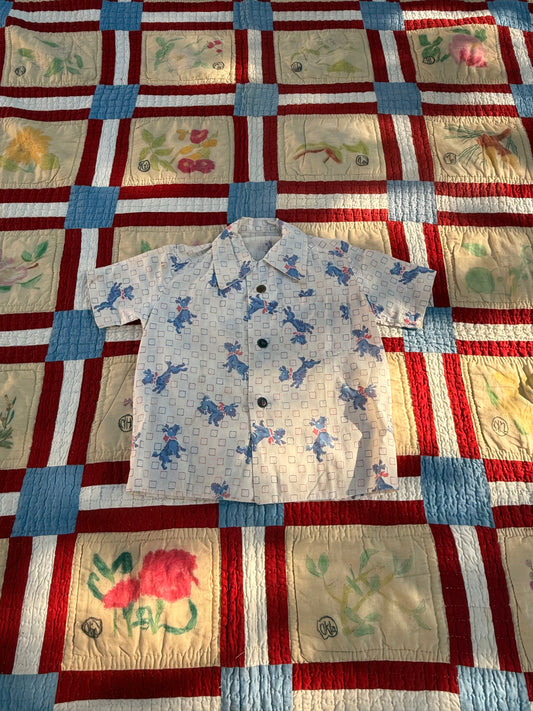 1940s scotty dog print button down