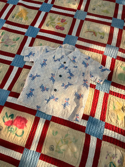 1940s scotty dog print button down