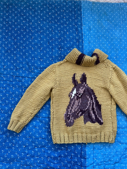 1950s horse cowichan sweater