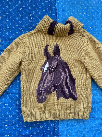 1950s horse cowichan sweater