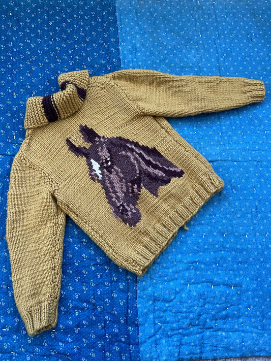 1950s horse cowichan sweater