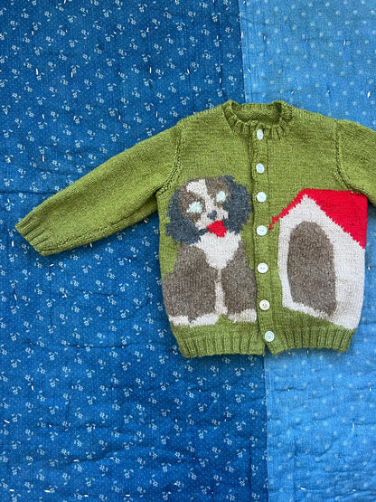 1950s puppy cardigan