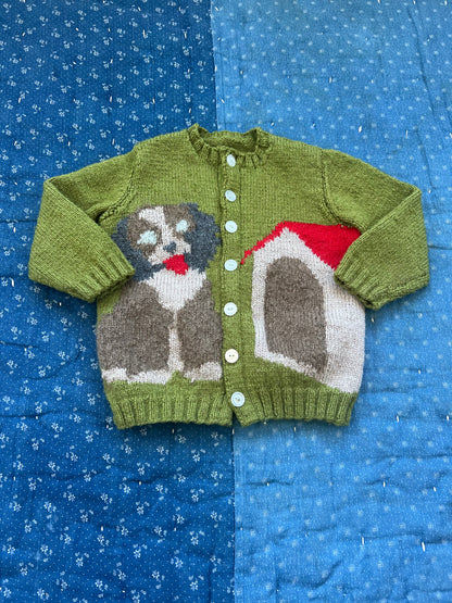 1950s puppy cardigan