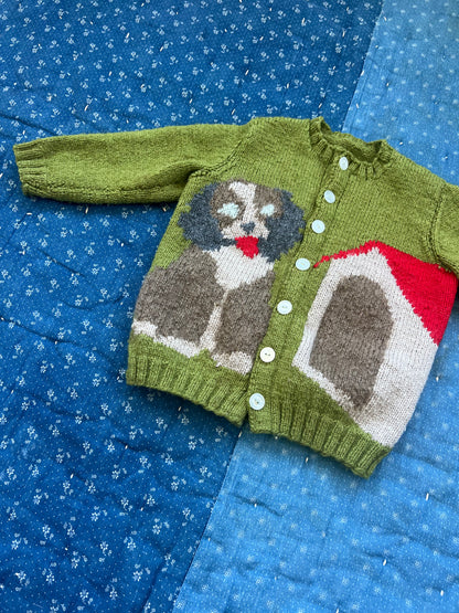 1950s puppy cardigan