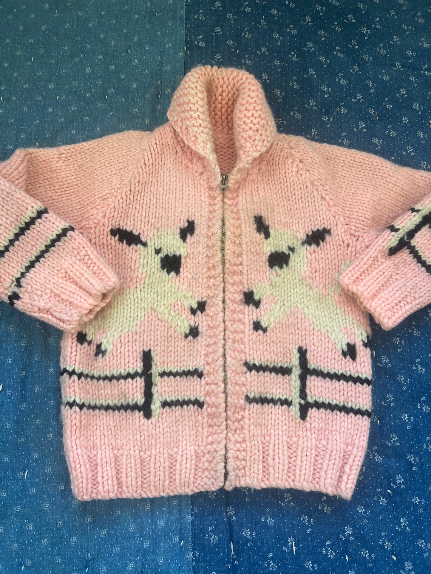 1960s happy lambs cowichan sweater