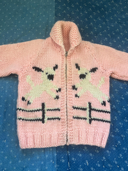 1960s happy lambs cowichan sweater