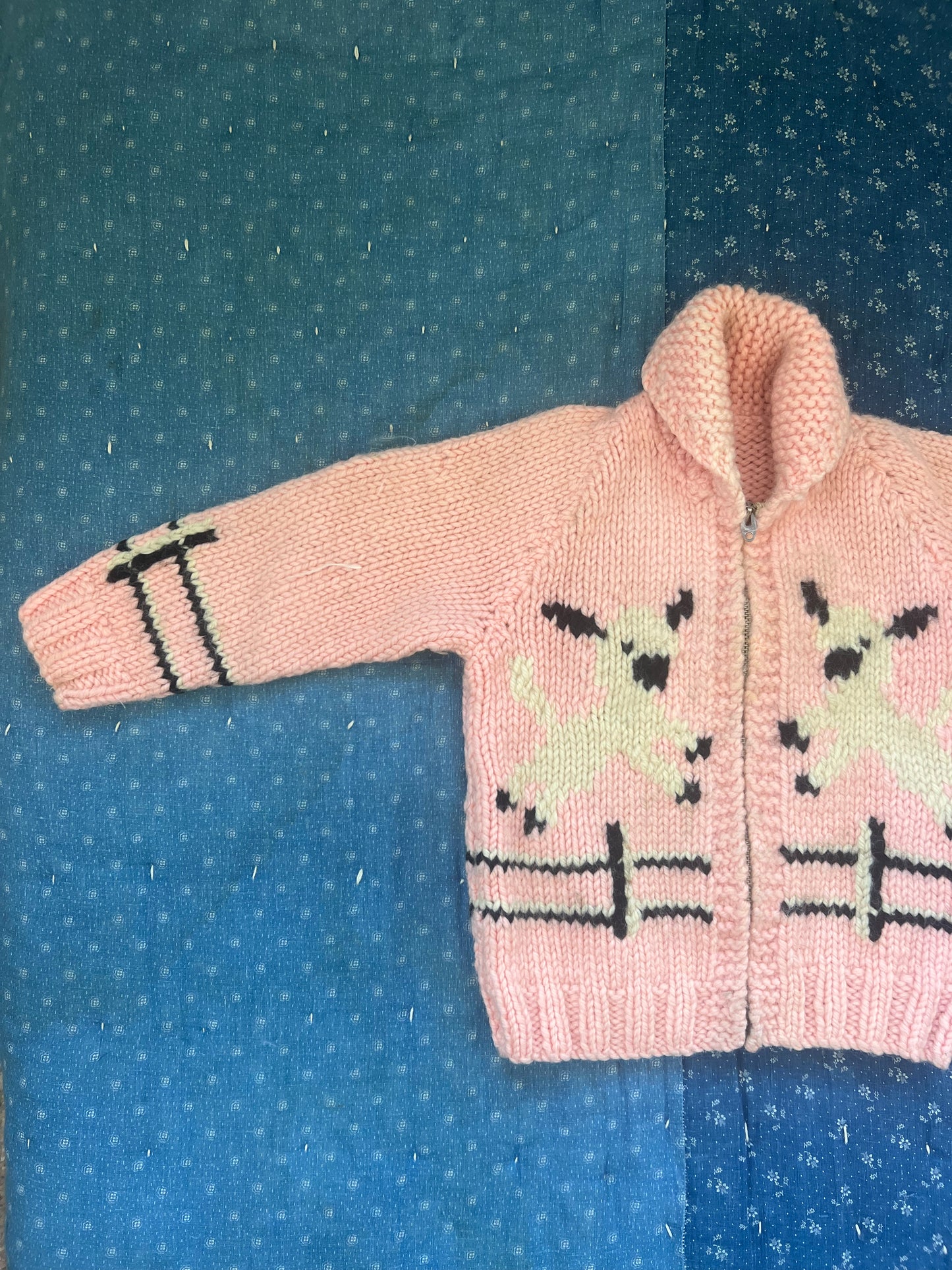 1960s happy lambs cowichan sweater