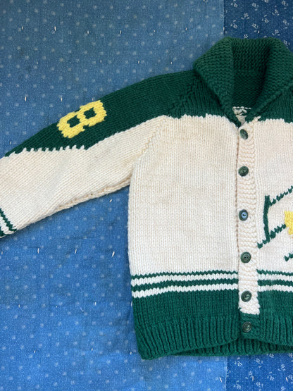 1970s green bay packers wool cardigan