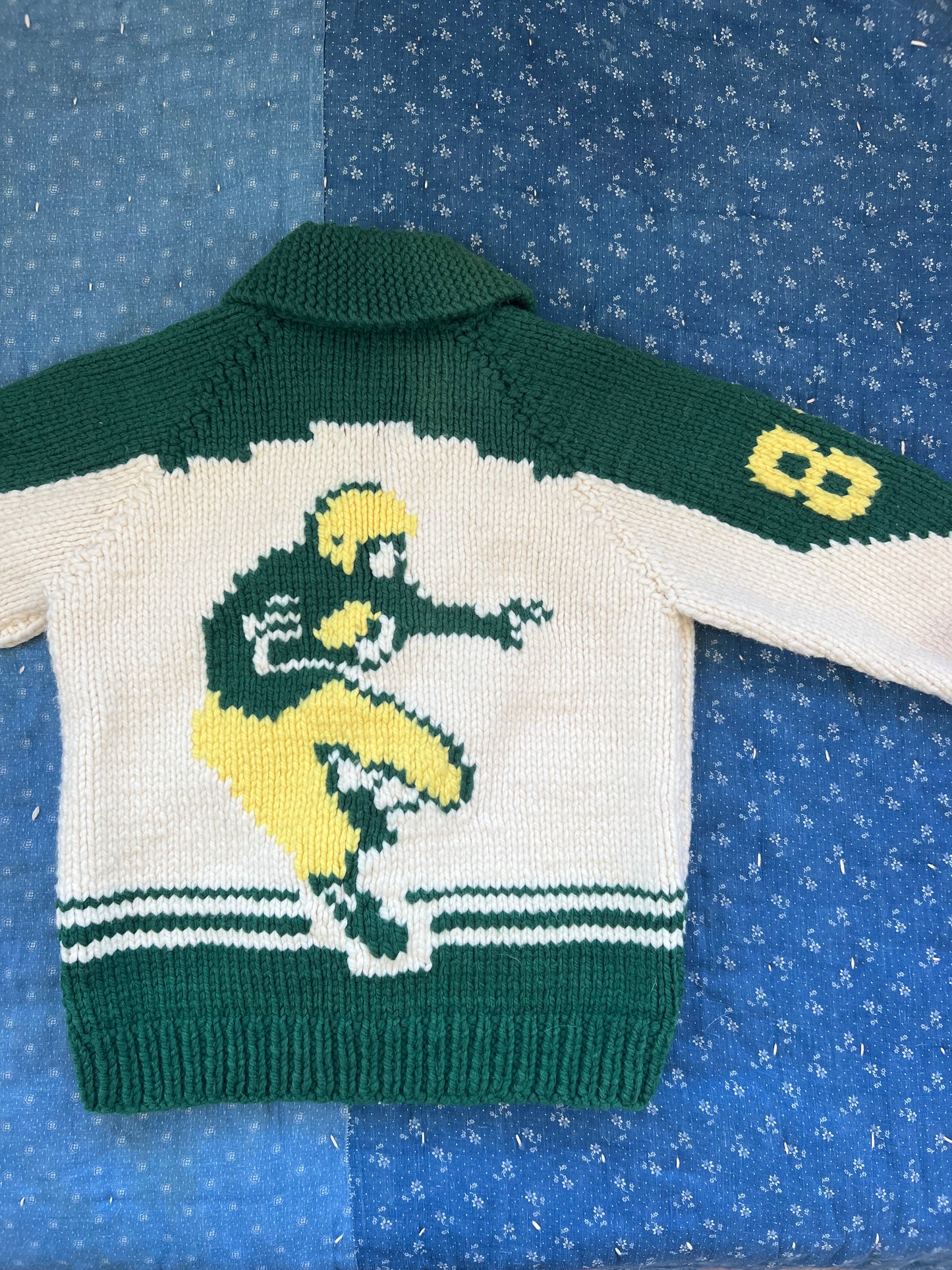 1970s green bay packers wool cardigan