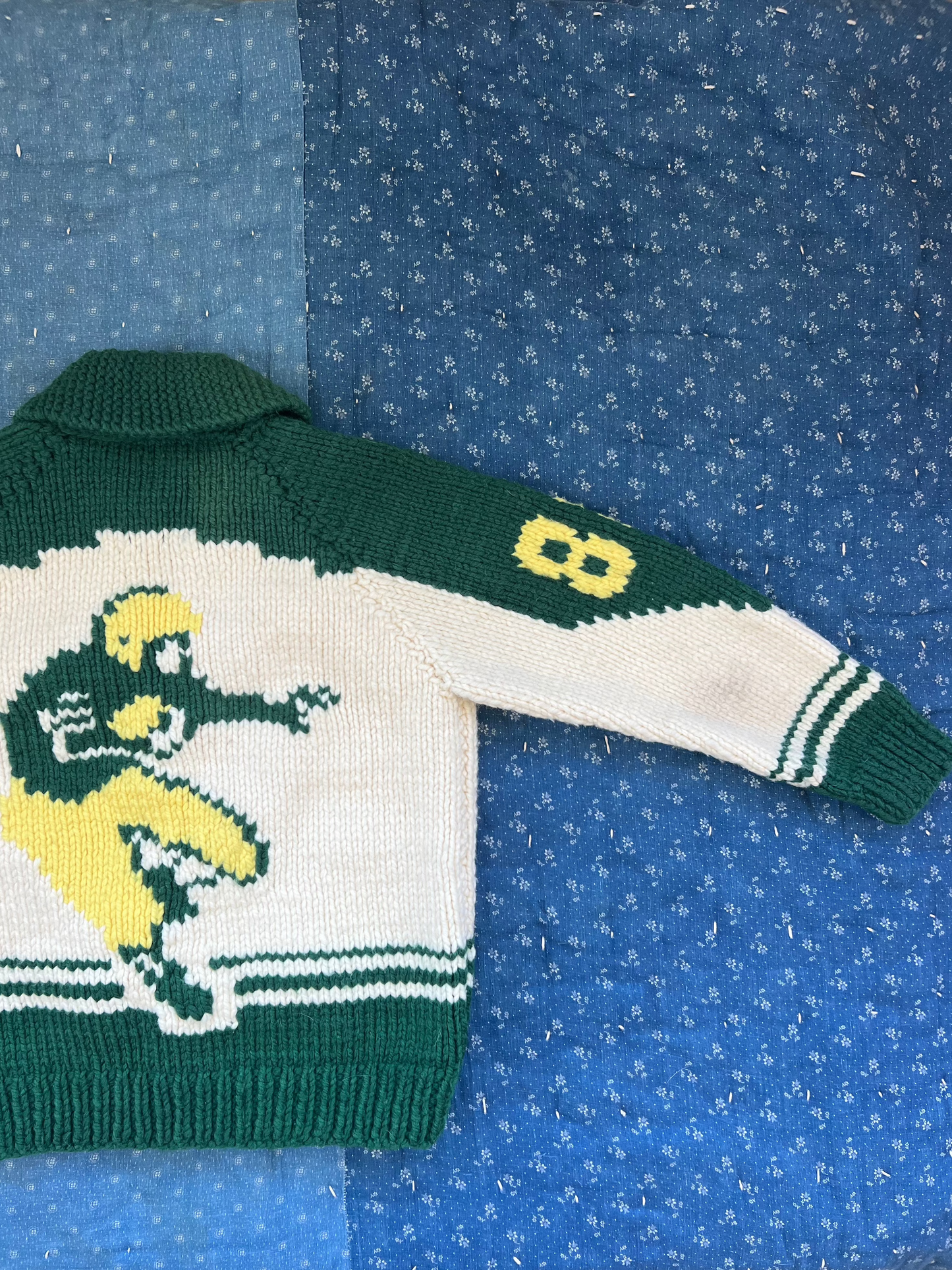 1970s green bay packers wool cardigan