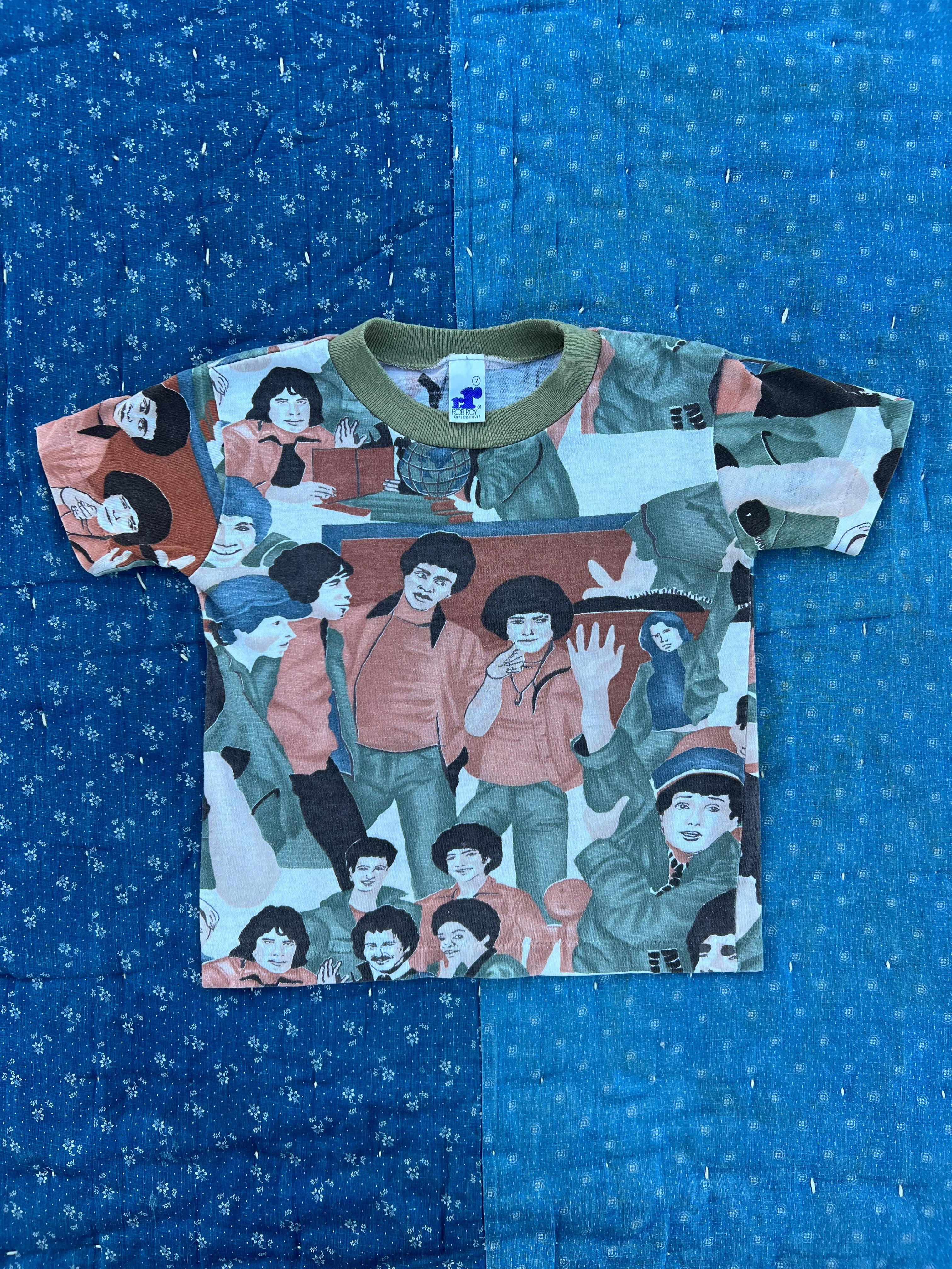 1970s welcome back, kotter tee, all over print