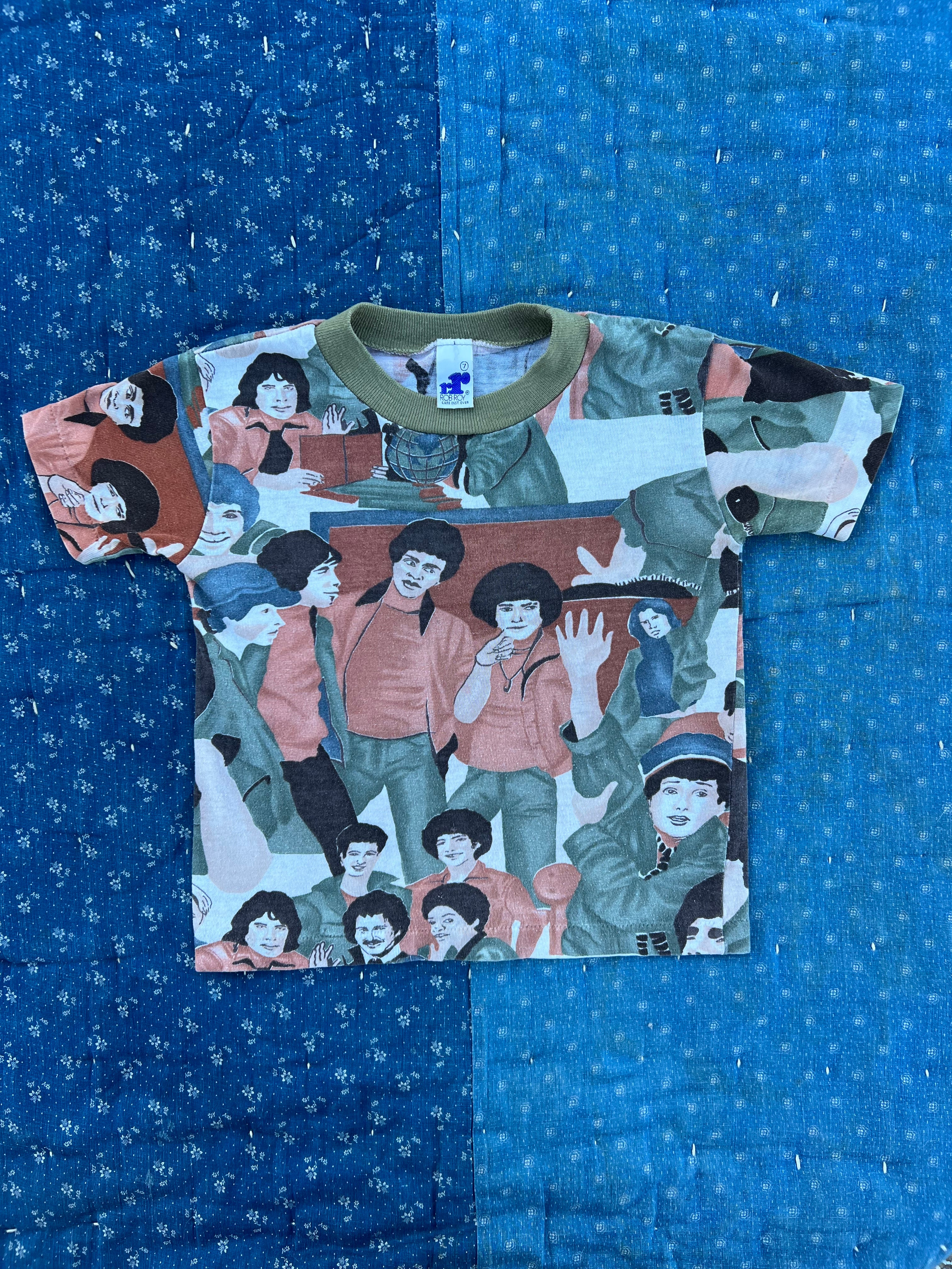 1970s welcome back, kotter tee, all over print