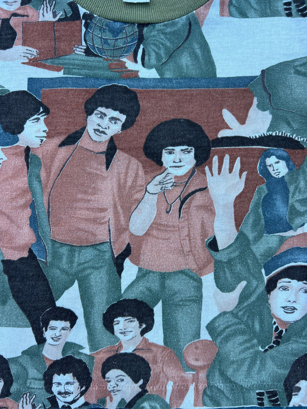 1970s welcome back, kotter tee, all over print