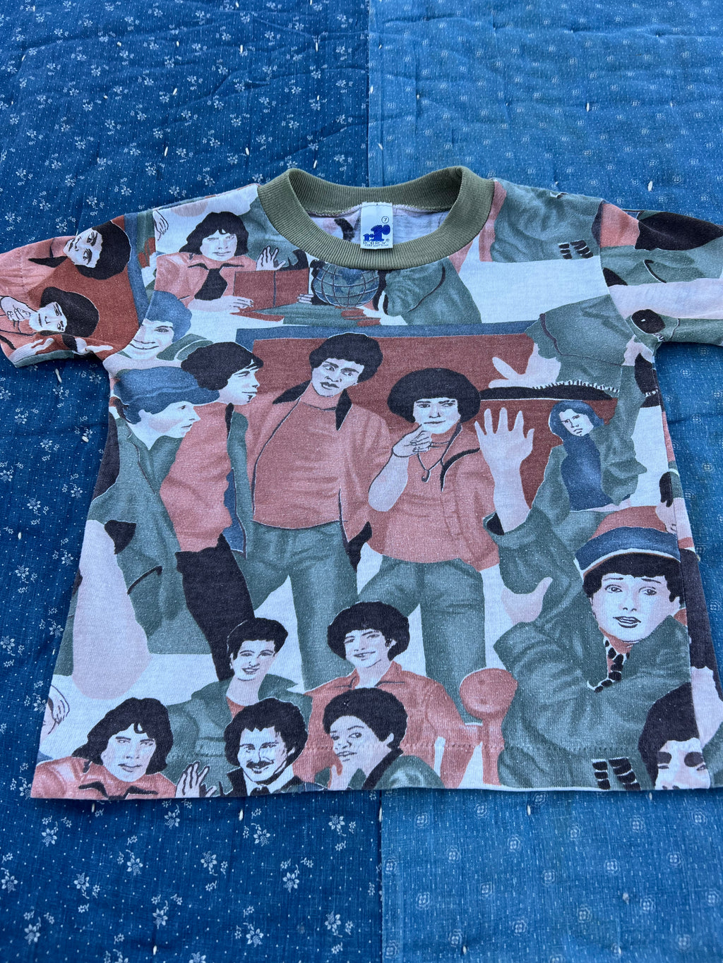 1970s welcome back, kotter tee, all over print